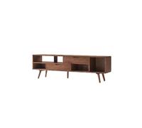 GFHTRELY Mueble de TV nórdico Moderno y Sencillo Madera Maciza Caucho for el hogar, pequeño apartamento, Color Nogal, Mueble Almacenamiento en habitación for Consola Multimedia