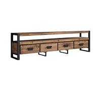 GFHTRELY Mueble de TV Retro con Marco Metal Sala Estar Estilo Industrial Consola Medios Mesa 4 cajones Consola Multimedia(160 * 40 * 55cm)