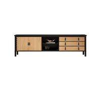 GFHTRELY Mueble de TV retro de madera maciza para sala de estar, mesa de café, consola de almacenamiento audiovisual (B: 220 cm x 45 cm x 75 cm)