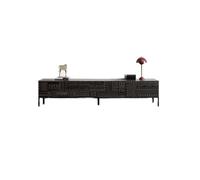 GFHTRELY Mueble de TV Teca Estilo Industrial Retro nórdico, Mueble Tallado con Azulejos Madera Maciza Simples, Arte Consola Multimedia