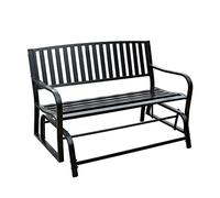 GFHTRELY Muebles de entrada de hierro forjado doble mecedora para exteriores, balcón, patio, creativo, para dos personas, silla mecedora para jardín, silla de ocio, silla de parque, banco al aire