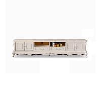 GFHTRELY Soporte de TV de estilo nórdico moderno y sencillo centro de entretenimiento con 2 cajones y 4 taquillas, armario de almacenamiento, consola multimedia (M-180 cm)