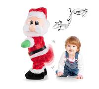 Gfilay Papa Noel Twerking - Santa Claus Bailarín con Música, Muñeco de Peluche Navideño Animado Que Canta Canciones en Inglés, Juguete Navideño para Niños