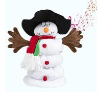 Gfilay Peluche de Muñeco De Nieve de muñeco de Nieve Navidad Animado Que Canta y Baila, un muñeco de Papa Noel Musical con Seis villancicos navideños para una decoración de Peluche Animada de Navidad
