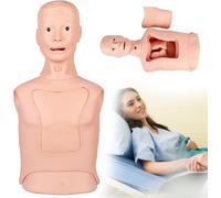 GFLCWYP Entrenamiento multifuncional Maniquí Intubación Modelo de tubo gástrico Modelo avanzado cuidado nasogastrico y tráquea Lavaje gástrico traqueostomía para enfermeras estudiantes medicina