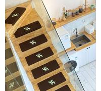 GFLPSQIA Stair treads Peldaños De Escalera con Alfombra Redondeada, 55 60 70 80 Cm De Largo, Peldaños De Escalera Extra Anchos para Pelar Y Pegar, Peldaños De(B-10 PCS,L 80cm x W 24cm)