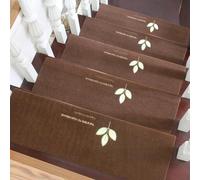 GFLPSQIA Stair treads Peldaños De Escalera De Alfombra Antideslizante, Peldaños De Escalera De Alfombra Redondeada para Escalones De Madera con Diseño Luminoso(A-12 PCS,L 75cm x W 24cm)