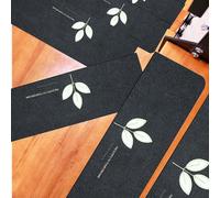 GFLPSQIA Stair treads Peldaños De Escalera De Alfombra Antideslizante, Peldaños De Escalera De Alfombra Redondeada para Escalones De Madera con Diseño Luminoso(B-15 PCS,L 70cm x W 24cm)