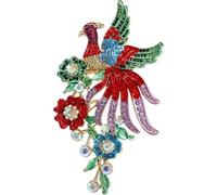 GFM Broche de fénix incrustado con diamantes de imitación de gran tamaño, pieza de declaración de tamaño grande (BRCH-PNX-BB), Large, Metal, No es una piedra preciosa