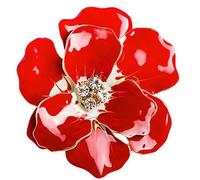 GFM® Broche de flor de amapola para el Día del Recuerdo (BRCH-PPY), S, Metal, Cristal