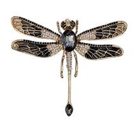 GFM Broche de libélula con cristal - Navidad, cumpleaños, día de la madre (Brch-DF), Large, Metal