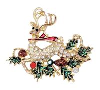 GFM Broche de Navidad brillante - Papá Noel, árbol de Navidad, corona, Rudolph, palo de caramelo, muñeco de nieve, reno (BRCH-CHRIS-C), S, Metal, Cristal