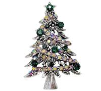 GFM Broche de Navidad brillante - Papá Noel, árbol de Navidad, corona, Rudolph, palo de caramelo, muñeco de nieve, reno (BRCH-CHRIS-C), S, Metal, Cristal