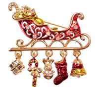 GFM Broche de Navidad brillante - Papá Noel, árbol de Navidad, corona, Rudolph, palo de caramelo, muñeco de nieve, reno (BRCH-CHRIS-C), S, Metal, Cristal