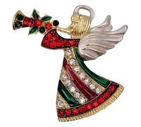 GFM® Broche de Navidad brillante - Papá Noel, árbol de Navidad, corona, Rudolph, palo de caramelo, muñeco de nieve, reno (BRCH-CHRIS-C), S, Metal, Cristal