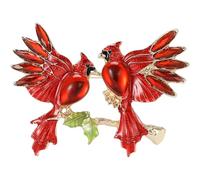 GFM Broche de Navidad con diseño de dos cardenales brillantes, para cumpleaños, día de la madre, relleno de calcetín (BRCH-CHRIS-B) (dos cardenales) (BRCH-CRDNL-4764)