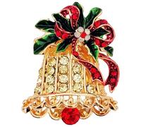 GFM Broche de Navidad, muñeco de nieve, Papá Noel, corona de cascabeles - (BRCH-CHRIS-D/E), S, Metal, Cristal