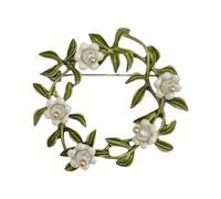 GFM® Broche de perlas de imitación de Lily Of The Valley, Navidad, día de San Valentín, cumpleaños, día de la madre, S, Metal, Cristal