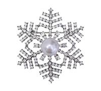GFM Broche navideño de copo de nieve (BRCH-SNFLK-BB), S, Metal, Cristal