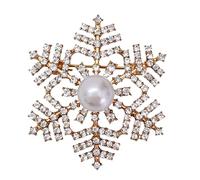 GFM Broche navideño de copo de nieve (BRCH-SNFLK-BB), S, Metal, Cristal
