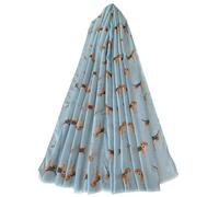 GFM® Bufanda con estampado de perros Beagle, primavera y verano, todas las estaciones, Bg-761-Huevo de pato, L