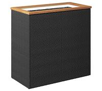 GFMGUEMV Macetero negro 80 x 40 x 80 cm con bolsa interior, maceta de poliratán con marco de acero pulverizado, jardinera grande para jardín, balcón, terraza