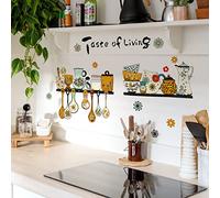GFMODE Pegatinas de Pared Cocina Proverbio Vinilos Decorativos Utensilios de Cocina Margarita Adhesivos Pared Cocina Comedor Refrigerador