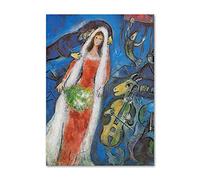 GFMODE Póster Marc Chagall Bride Abstracto Elegante para la Decoración del Hogar 50x70cm Sin Marco