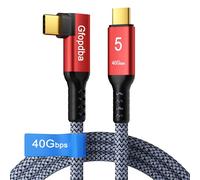 Gfopdba Cable de conexión USB C para cámara Thunderbolt 5 en ángulo recto de 10 pies, compatible con 40 Gbps, 240 W PD, 8K a 60 Hz, 4K a 144 Hz para Thunderbolt 4, iPhone 17, USB4, Canon, Sony, Nikon