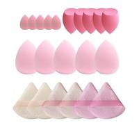 GFOUNS 21 esponjas de maquillaje para licuadora de belleza a granel: 15 esponjas para líquido, crema y polvo, esponjas de maquillaje rosa multicolor para base