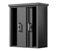 GFP Primeyard Armario Exterior metálica 150x78x161 cm Casetta de jardín Antracita Incl.Suelo
