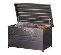 GFP PRIMEYARD® Baúl Exterior 132x64x72 cm almacenaje Exterior arcón Exterior metálico Antracita Impermeable