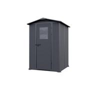 GFP Primeyard Caseta de jardín de plástico 129x129x198 cm Antracita | Cobertizo exterior - Estructura resistente de polipropileno - Carga del techo: aprox. 75 kg/m²