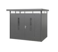 GFP Primeyard Caseta de jardín metálica 263x180x231 cm Cobertizo Exterior Antracita