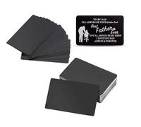 GFRGFH 50 Uds Tarjetas de Visita de Aleación de Aluminio Grabadas en Blanco Tarjetas de Visita Brillantes Tarjetas de Regalo DIY 5 Colores(Negro)