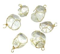 Gfsdjalkj 12 unids Natural Gema de Piedra Cuarzo Cristal Labradorita Amatista Amatista Blanificación Mixta Irregular Colgante for Bricolaje Joyería Haciendo Collar (Metal Color : NO.20)
