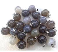 Gfsdjalkj 24 unids Piedra Natural Turquesa Turquesa Cristal Tiger Ojo Bola del Encanto Colgante for la joyería de Bricolaje Que Hace Collar Accesorios (Metal Color : NO.13)