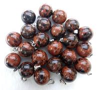 Gfsdjalkj 24 unids Piedra Natural Turquesa Turquesa Cristal Tiger Ojo Bola del Encanto Colgante for la joyería de Bricolaje Que Hace Collar Accesorios (Metal Color : NO.16)
