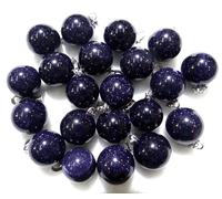 Gfsdjalkj 24pcs Natural Gem Stone Aventurine Cuarzo Cristal Lapis Tigre Ojo Turquesa Bola Colgante Charms for Joyería DIY Fabricación Collar (Metal Color : NO.3)