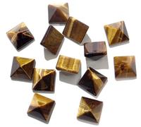 Gfsdjalkj 3 0pcs 12mm Turquesa de Piedra Natural Tigre Ojo de Cuarzo Pyramid Cabochon Colgante Adecuado for joyería de Bricolaje Accesorios de Collar (Metal Color : NO.2)