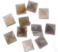 Gfsdjalkj 3 0pcs 12mm Turquesa de Piedra Natural Tigre Ojo de Cuarzo Pyramid Cabochon Colgante Adecuado for joyería de Bricolaje Accesorios de Collar (Metal Color : NO.8)