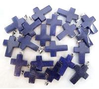Gfsdjalkj 50 unids Natural Gem Stone Cuarzo Cristal Tiger Eye Opal Lapis Turquesa Cross Colgante for la joyería de Bricolaje Fabricación de Collares Accesorios (Metal Color : NO.2)