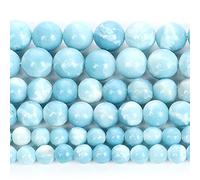 Gfsdjalkj Cuentas de piedra natural larimar doméstica, cuentas sueltas redondas para hacer joyas, pulsera de costura de 4 a 12 mm, manualidades hechas a mano (diámetro del artículo: 10 mm