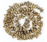 Gfsdjalkj Pechos de Roca volcánica Naturales Piedras de Piedra Sueltas Coloridas Plateadas Oro Lava Cuentas de Lava for la fabricación de Joyas Pulsera de Bricolaje 5-8mm Artesanías Hechas a Mano