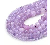 Gfsdjalkj Perlas de Piedra Angelita púrpura Natural Redondas Sueltas Perlas espaciadoras for la fabricación de Joyas Bricolaje Collar de Pulseras 15 '' Strand 4/6/8/10 / 12mm Artesanías Hechas a Mano