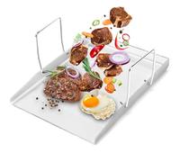 GFTIME Plancha de acero inoxidable para barbacoa Weber, Enders, Landmann, Rösle videro, Burnhard Gasgrill y parrilla de carbón, 4 mm de grosor, acero inoxidable macizo con mango