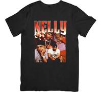 gfu6dle Nelly Rapper Music Unisex Fit for Men & Women Quality Cotton T-Shirt Black XL