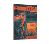 GFUWEWQEGUU Furiosa A Mad Max Saga Pósteres estéticos para pared, pintura decorativa, póster decorativo vintage para sala de estar, dormitorio, 40 x 60 cm, estilo marco