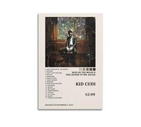 GFUWEWQEGUU Kid Cudi Album Man on The Moon II Tracklist Pósteres estéticos para pared, pintura decorativa, póster decorativo, lienzo vintage para sala de estar, dormitorio, 60 x 90 cm, estilo sin