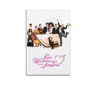 GFUWEWQEGUU Póster estético de cuatro bodas y un funeral, arte decorativo para pared, lienzo vintage para sala de estar, dormitorio, 50 x 75 cm, estilo sin marco